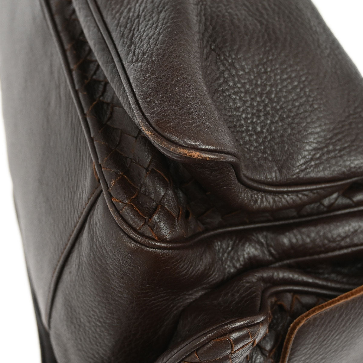 Bottega Veneta Brown Leather Intrecciato Cocker Handbag