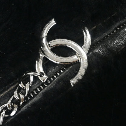 Chanel * 2001-2003 Black Lapin Fur Chain Hobo Handbag
