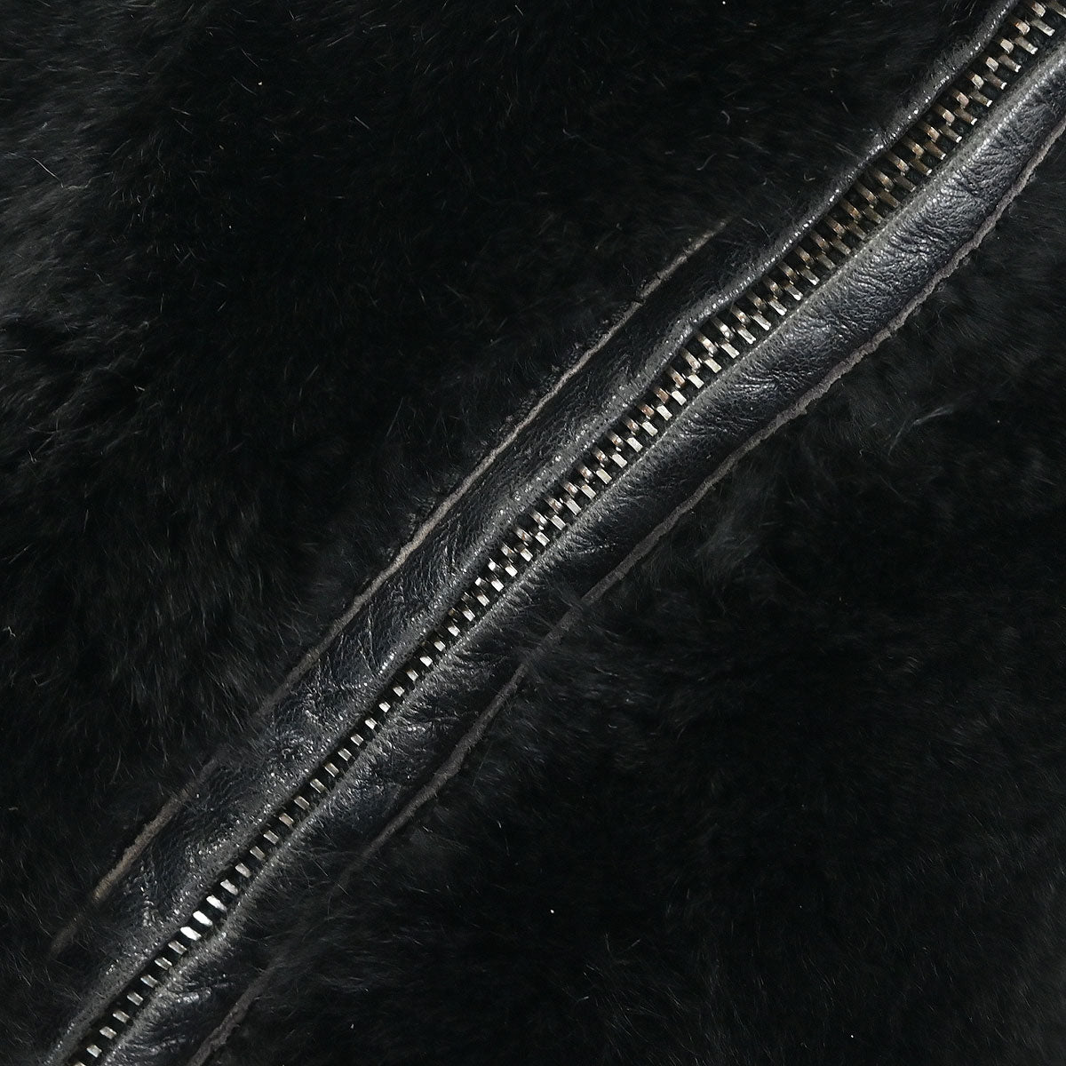 Chanel * 2001-2003 Black Lapin Fur Chain Hobo Handbag