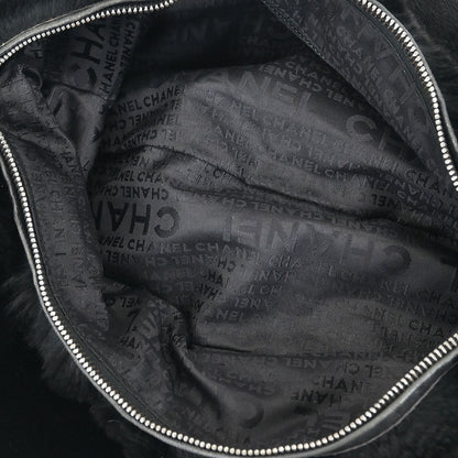 Chanel * 2001-2003 Black Lapin Fur Chain Hobo Handbag