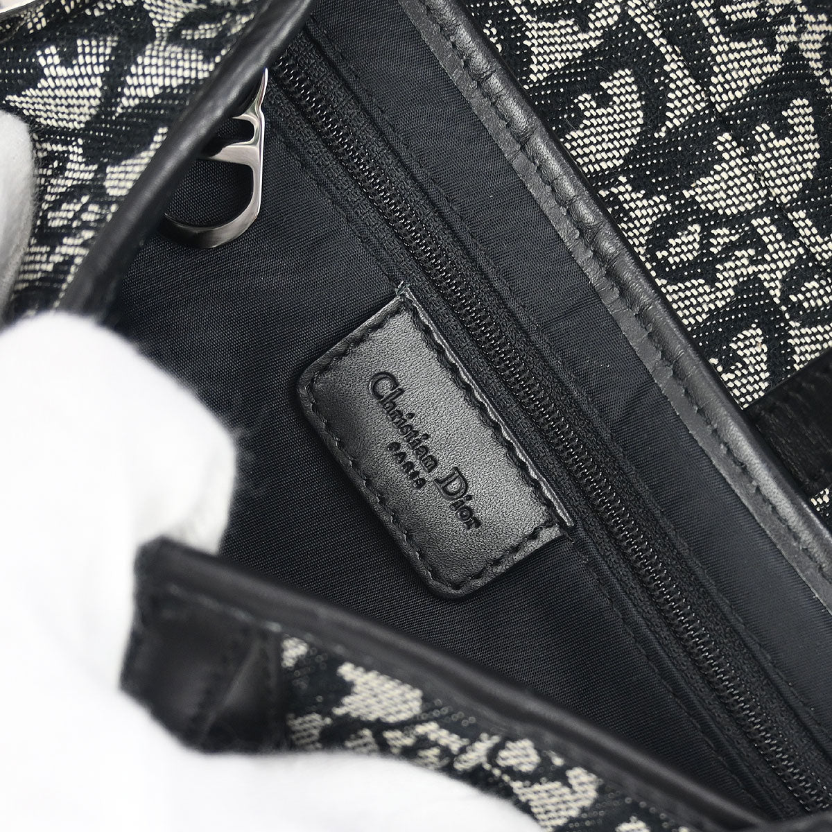 Christian Dior Black Trotter Saddle Handbag