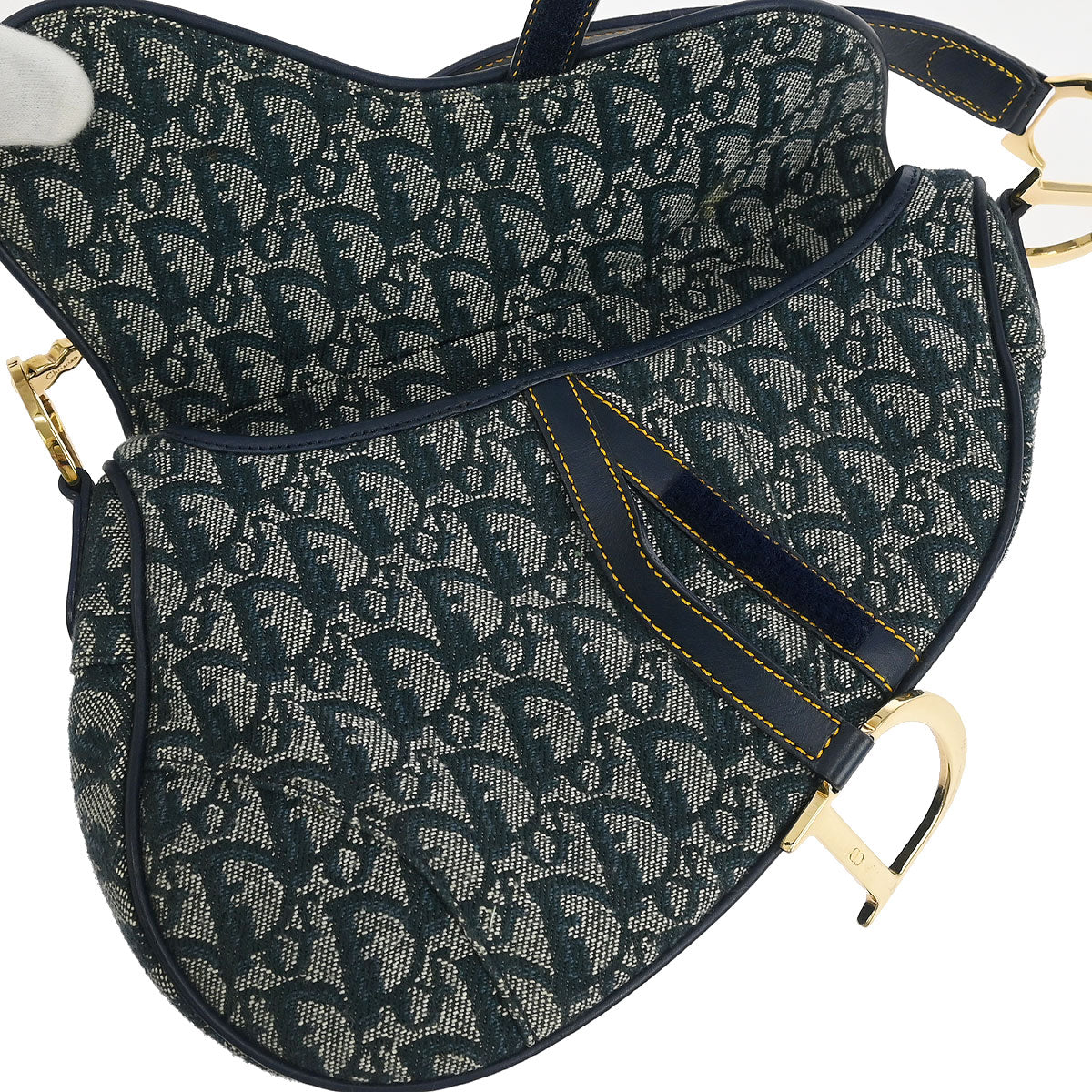 Christian Dior Navy Trotter Saddle Handbag