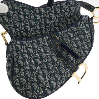 Christian Dior Navy Trotter Saddle Handbag