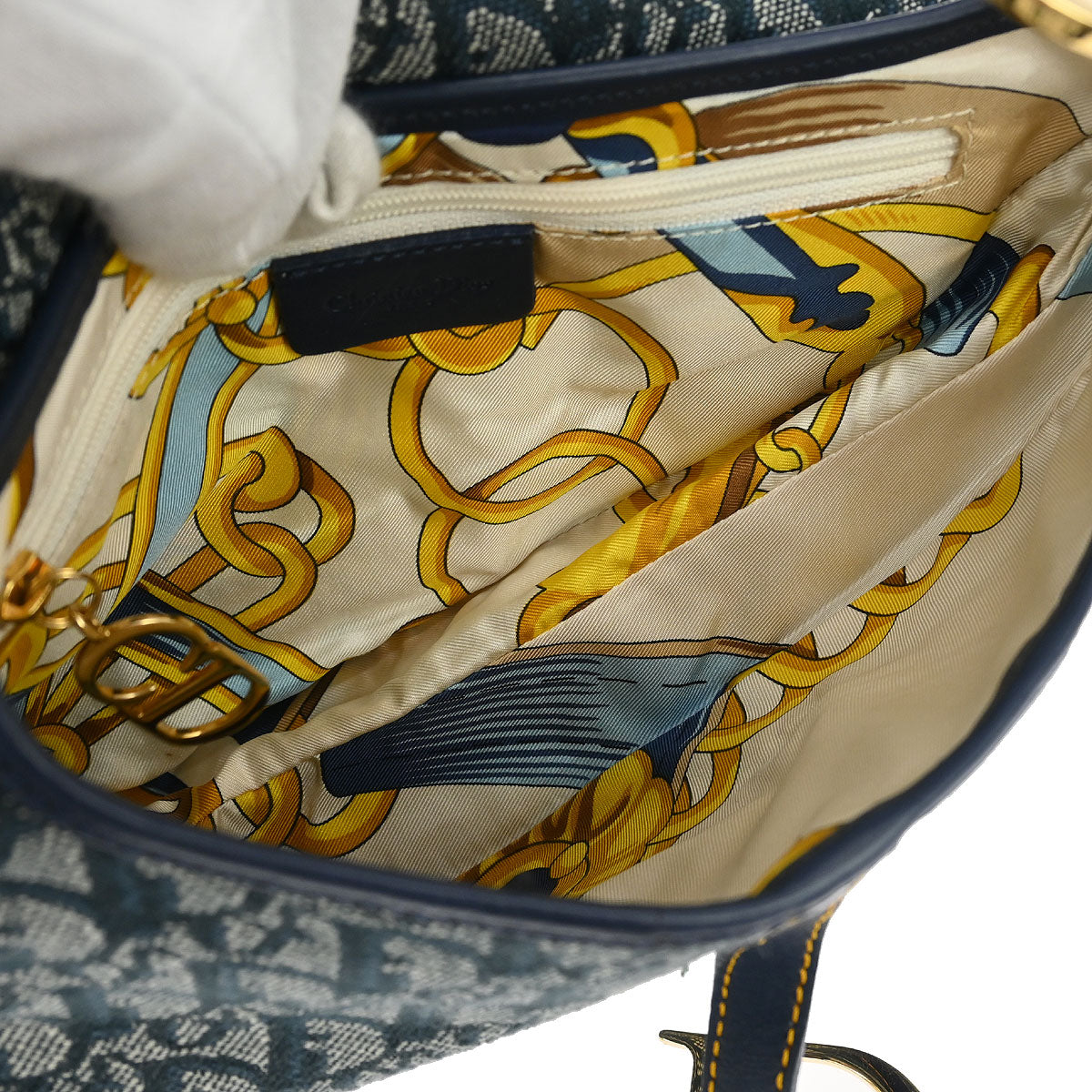 Christian Dior Navy Trotter Saddle Handbag