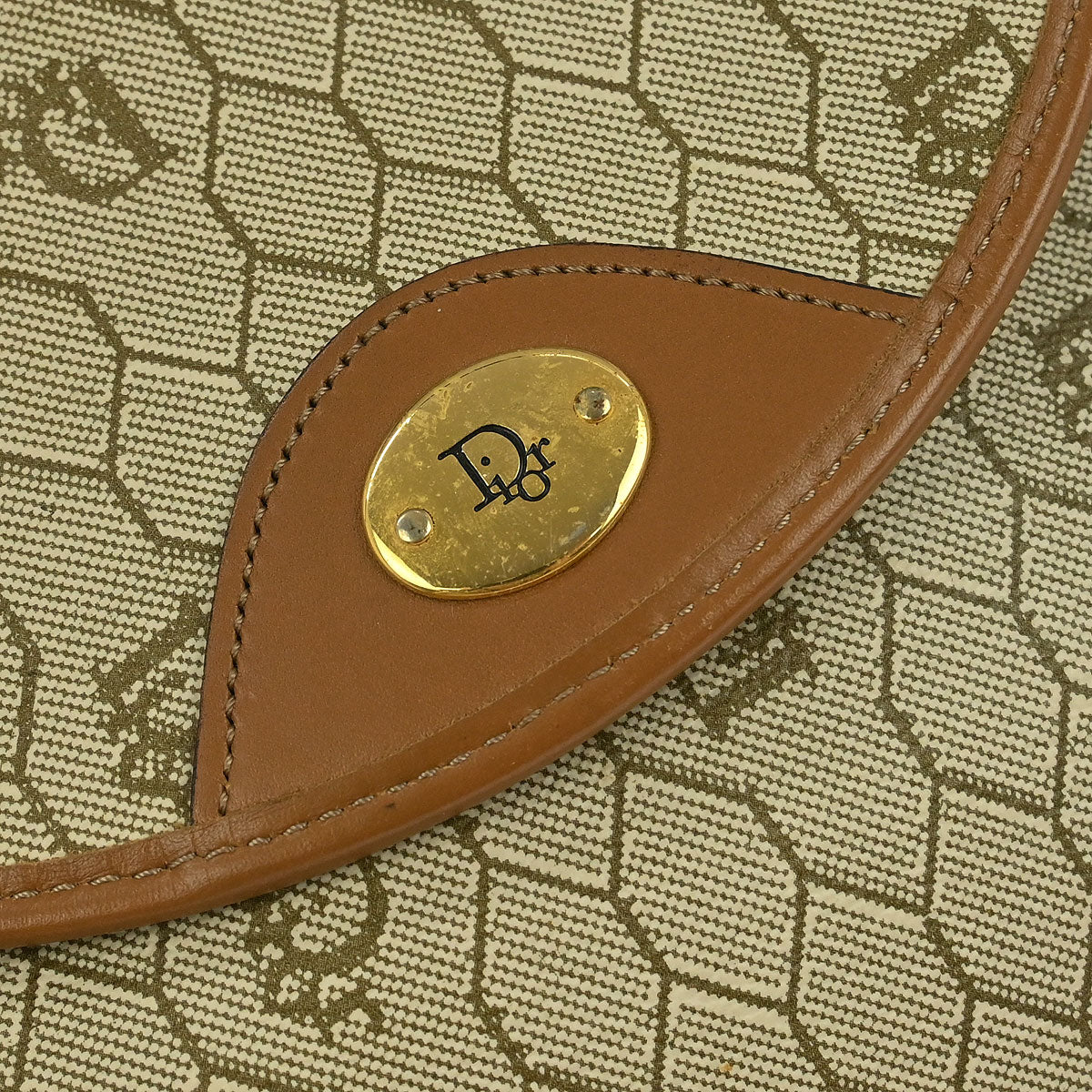 Christian Dior Beige PVC Honeycomb Shoulder Bag