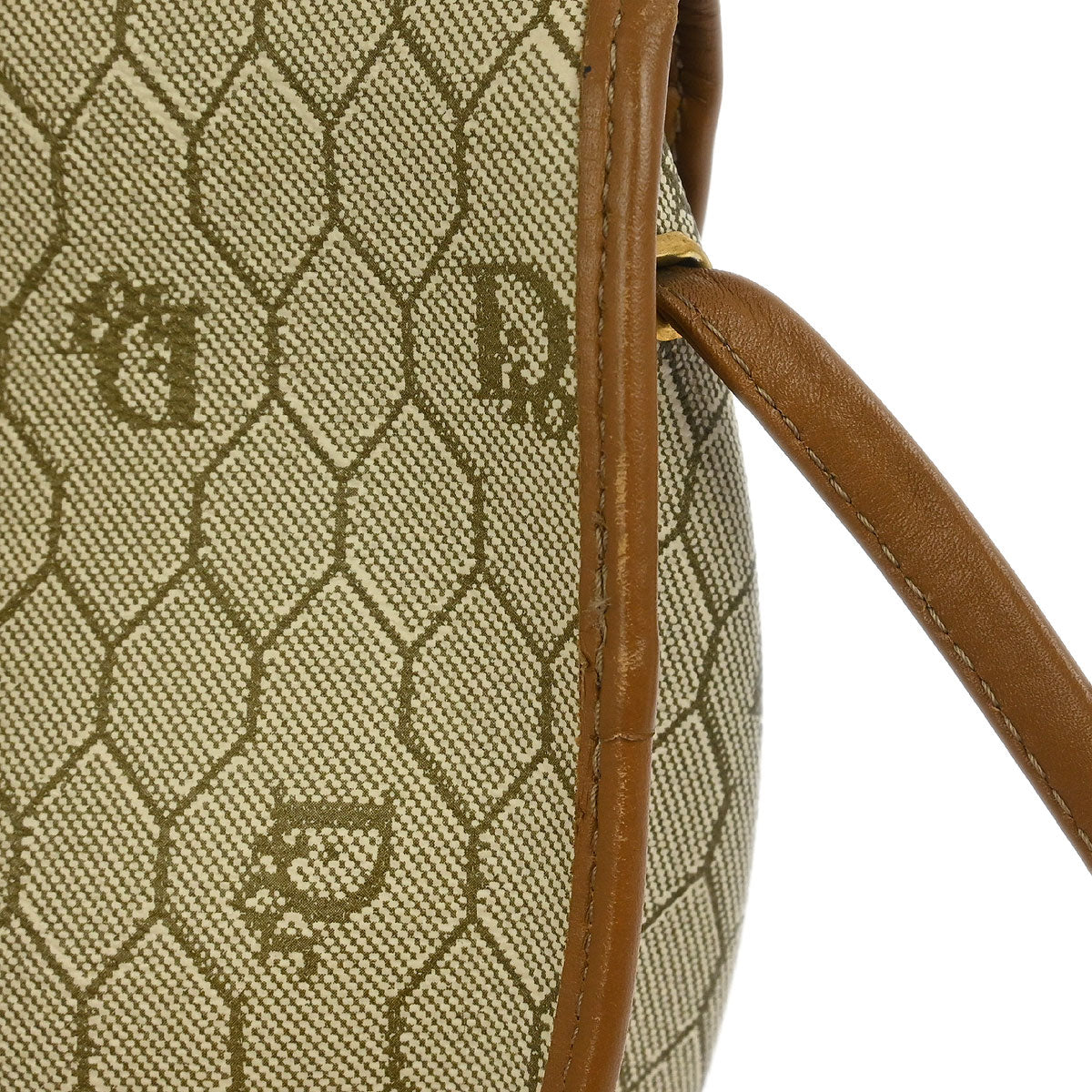 Christian Dior Beige PVC Honeycomb Shoulder Bag