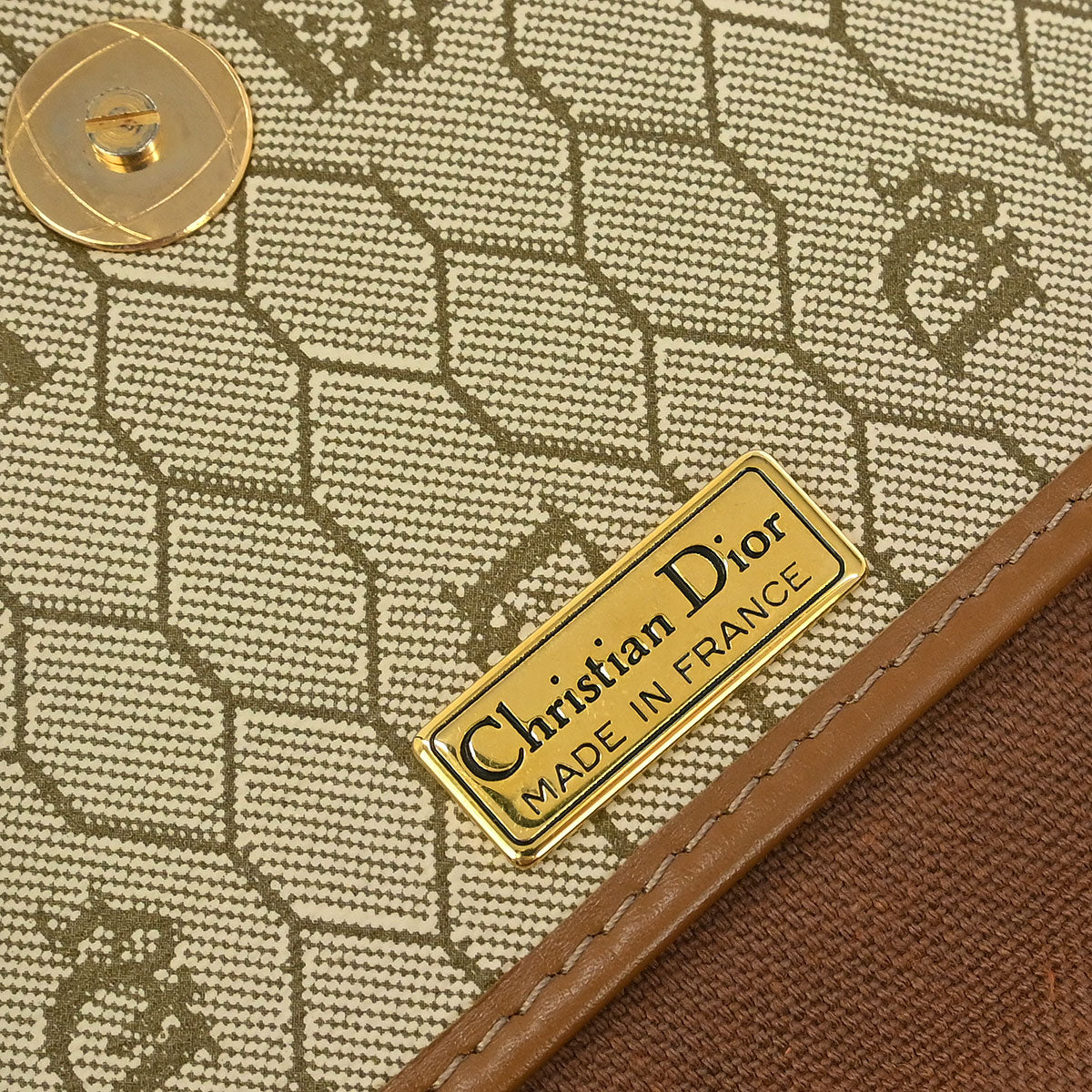 Christian Dior Beige PVC Honeycomb Shoulder Bag