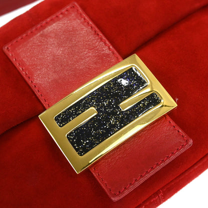 Fendi Red Suede Baguette Handbag