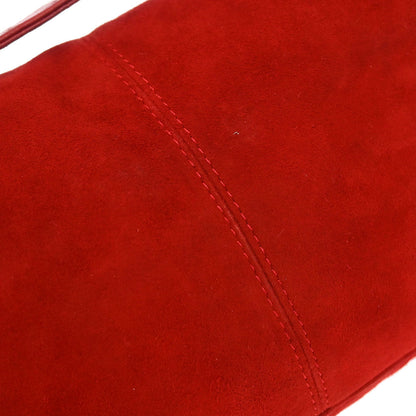 Fendi Red Suede Baguette Handbag