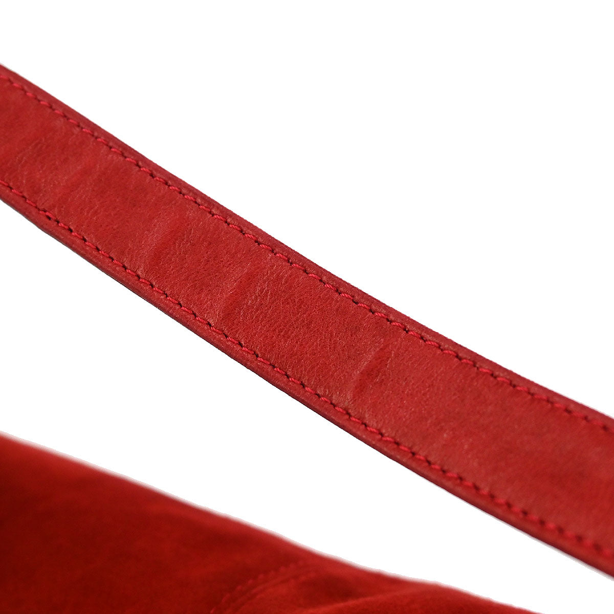 Fendi Red Suede Baguette Handbag