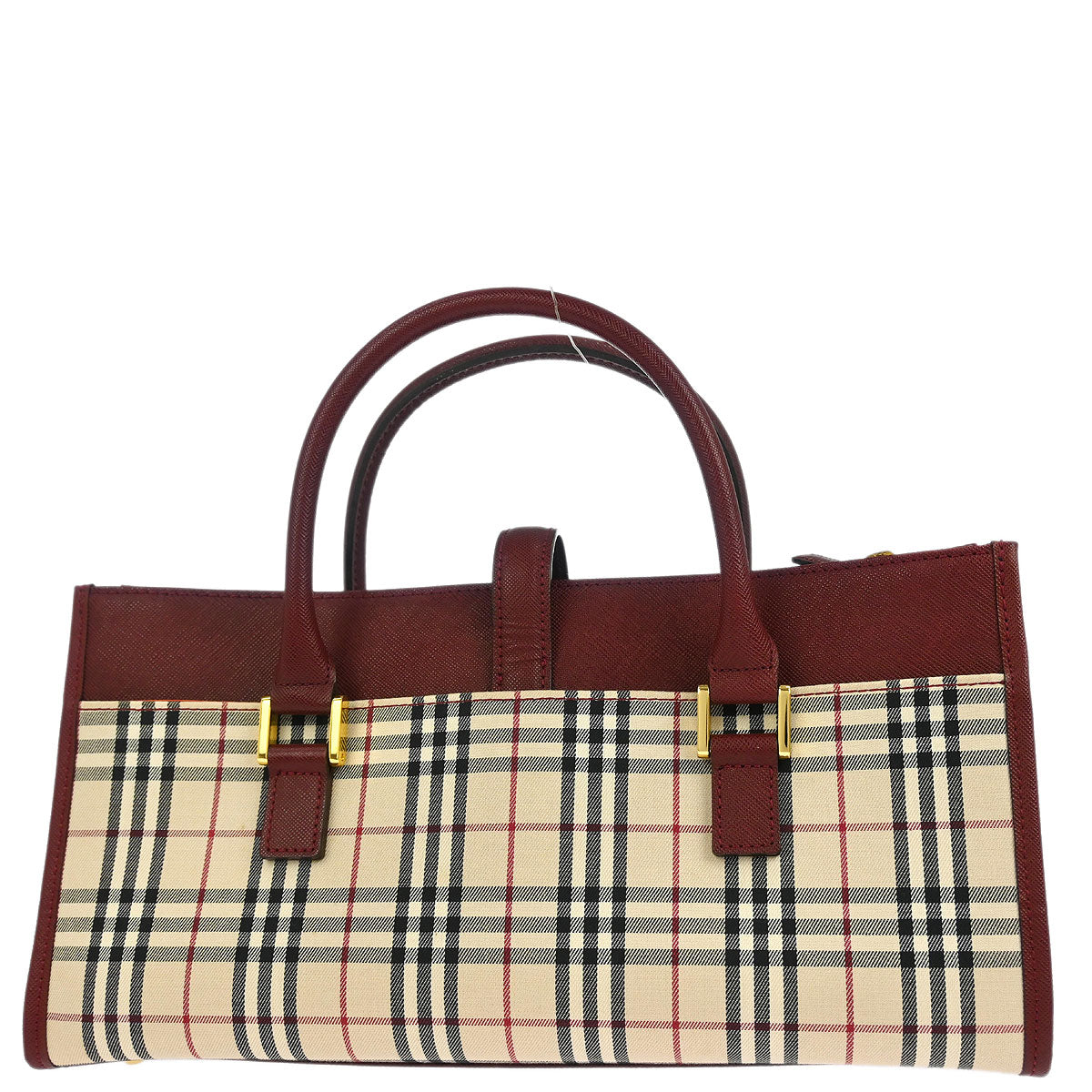 Burberry Beige Canvas Burberry Check Handbag