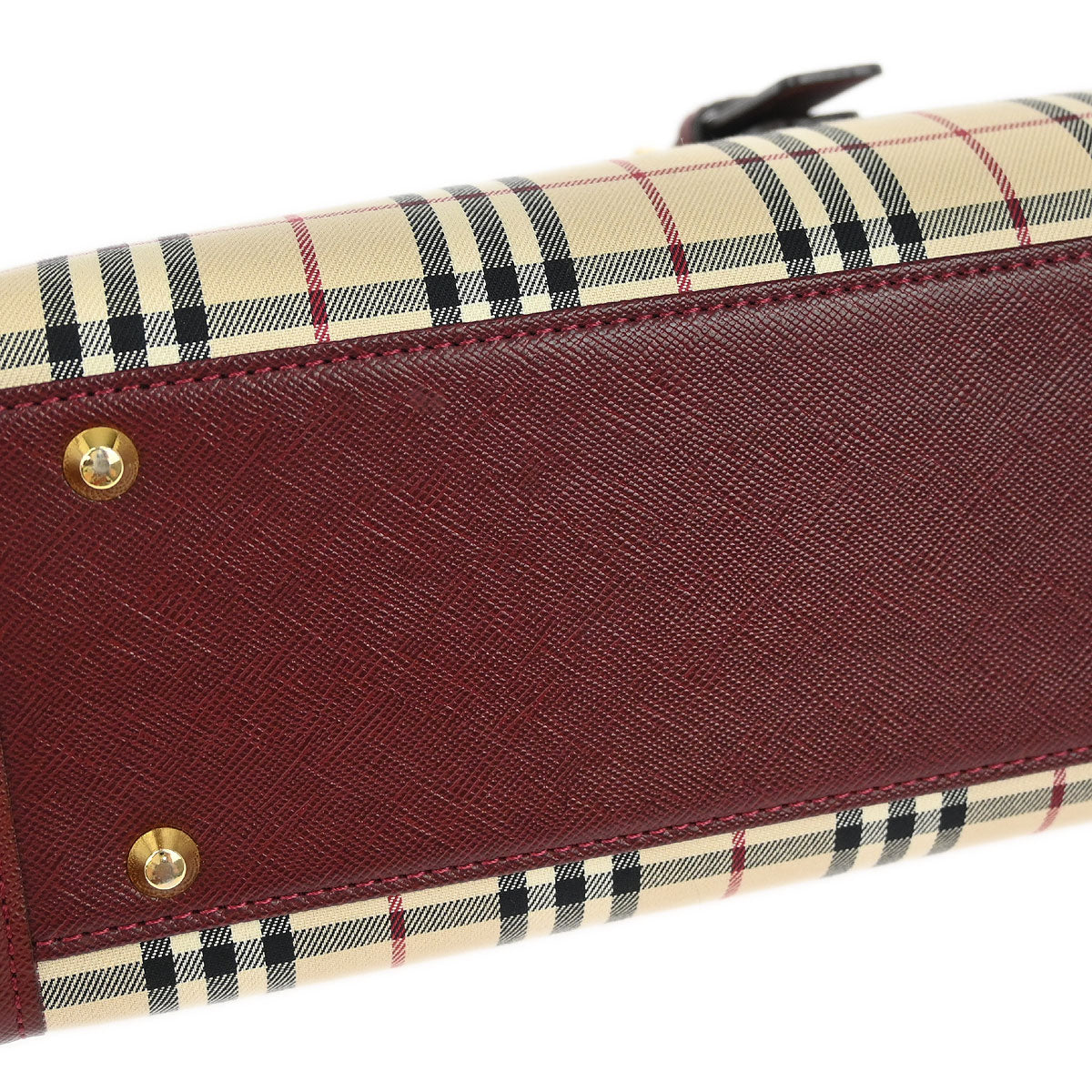 Burberry Beige Canvas Burberry Check Handbag