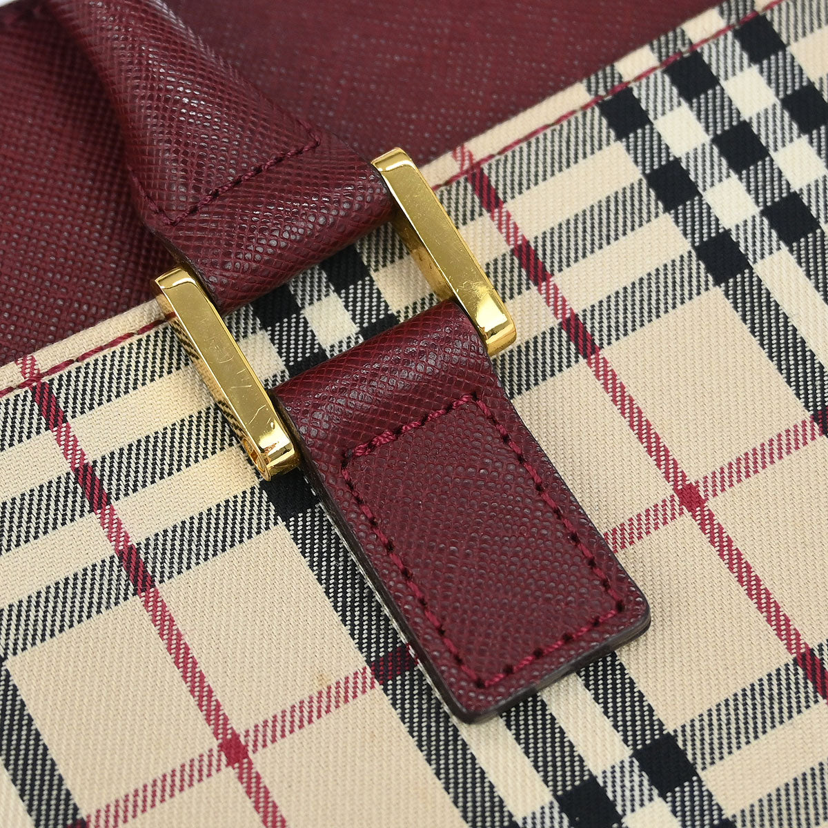 Burberry Beige Canvas Burberry Check Handbag