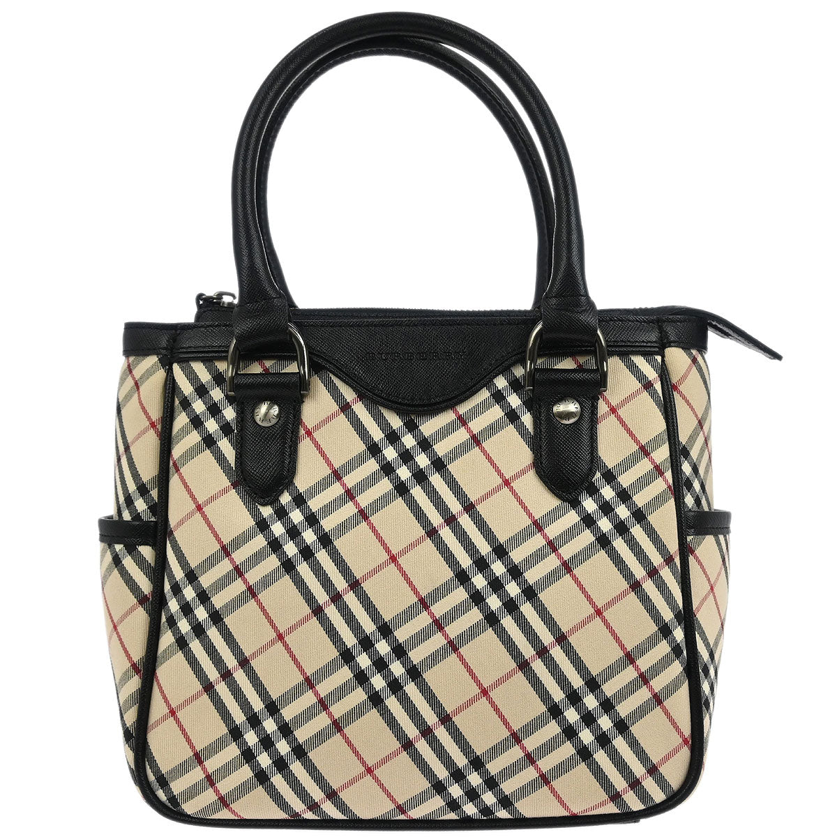 Burberry Beige Canvas Burberry Check Handbag