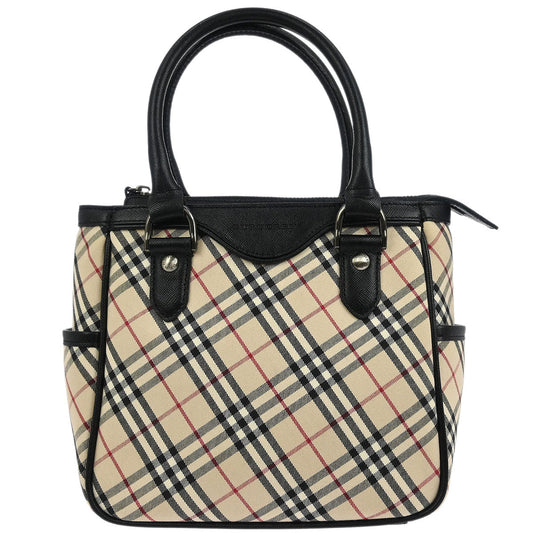 Burberry Beige Canvas Burberry Check Handbag