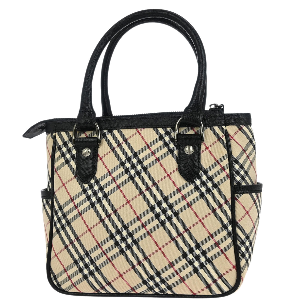 Burberry Beige Canvas Burberry Check Handbag