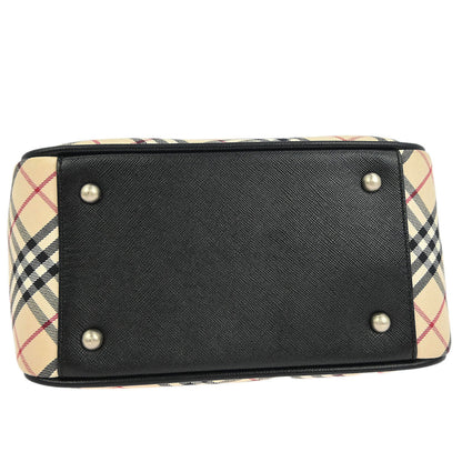 Burberry Beige Canvas Burberry Check Handbag