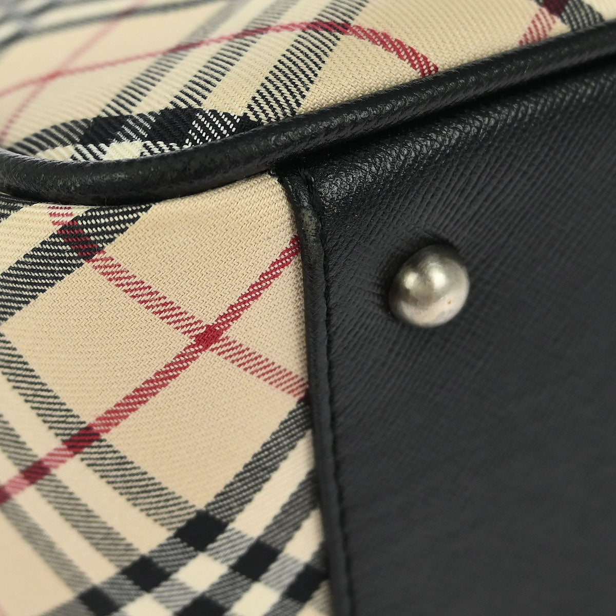 Burberry Beige Canvas Burberry Check Handbag