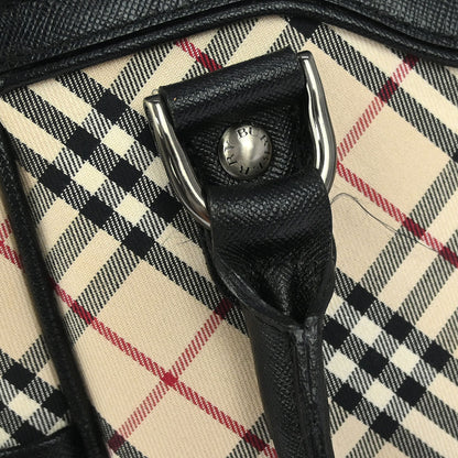 Burberry Beige Canvas Burberry Check Handbag