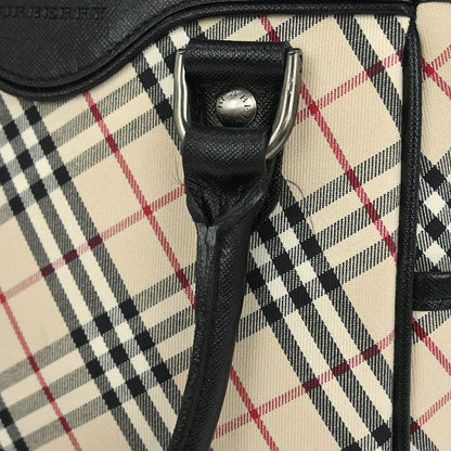 Burberry Beige Canvas Burberry Check Handbag