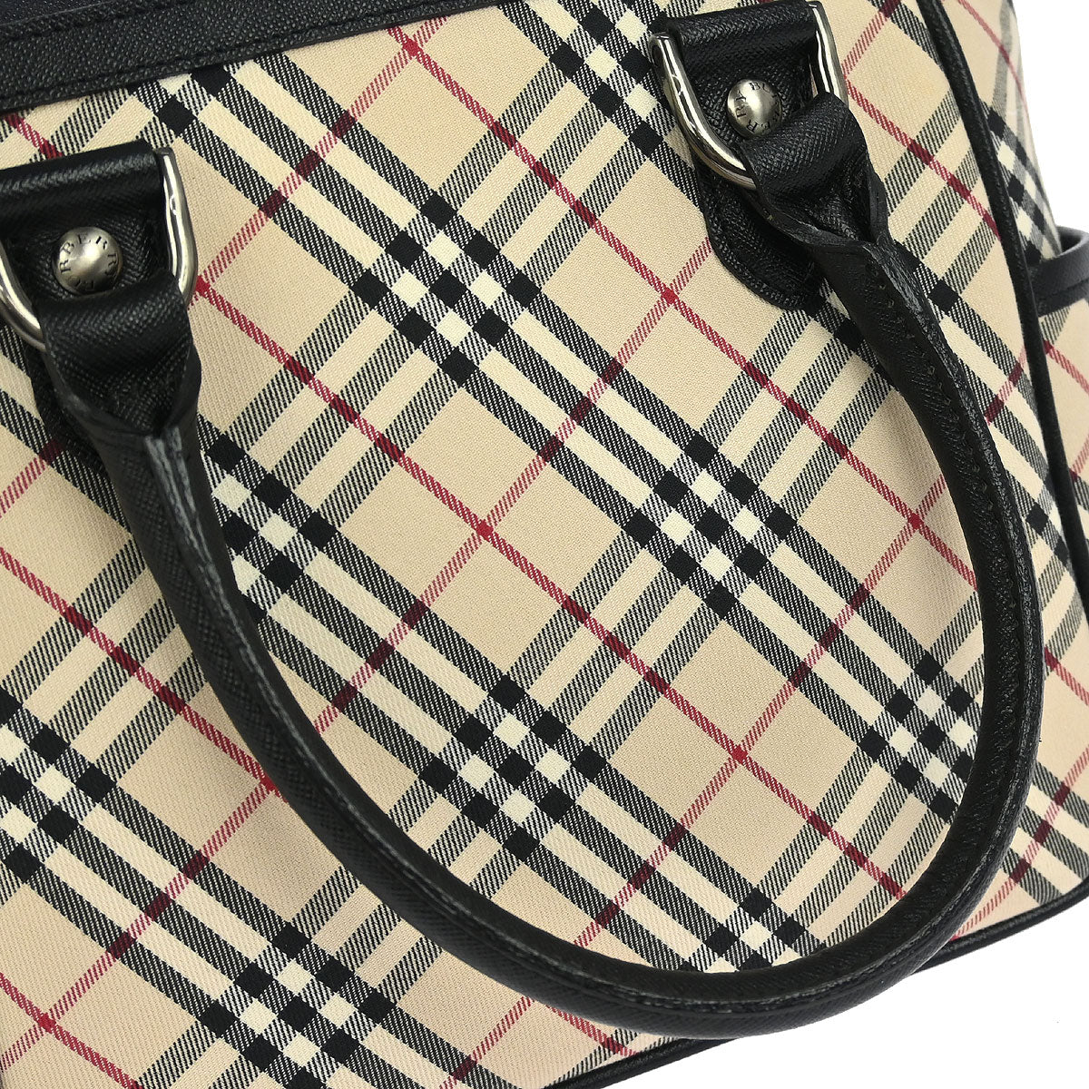 Burberry Beige Canvas Burberry Check Handbag