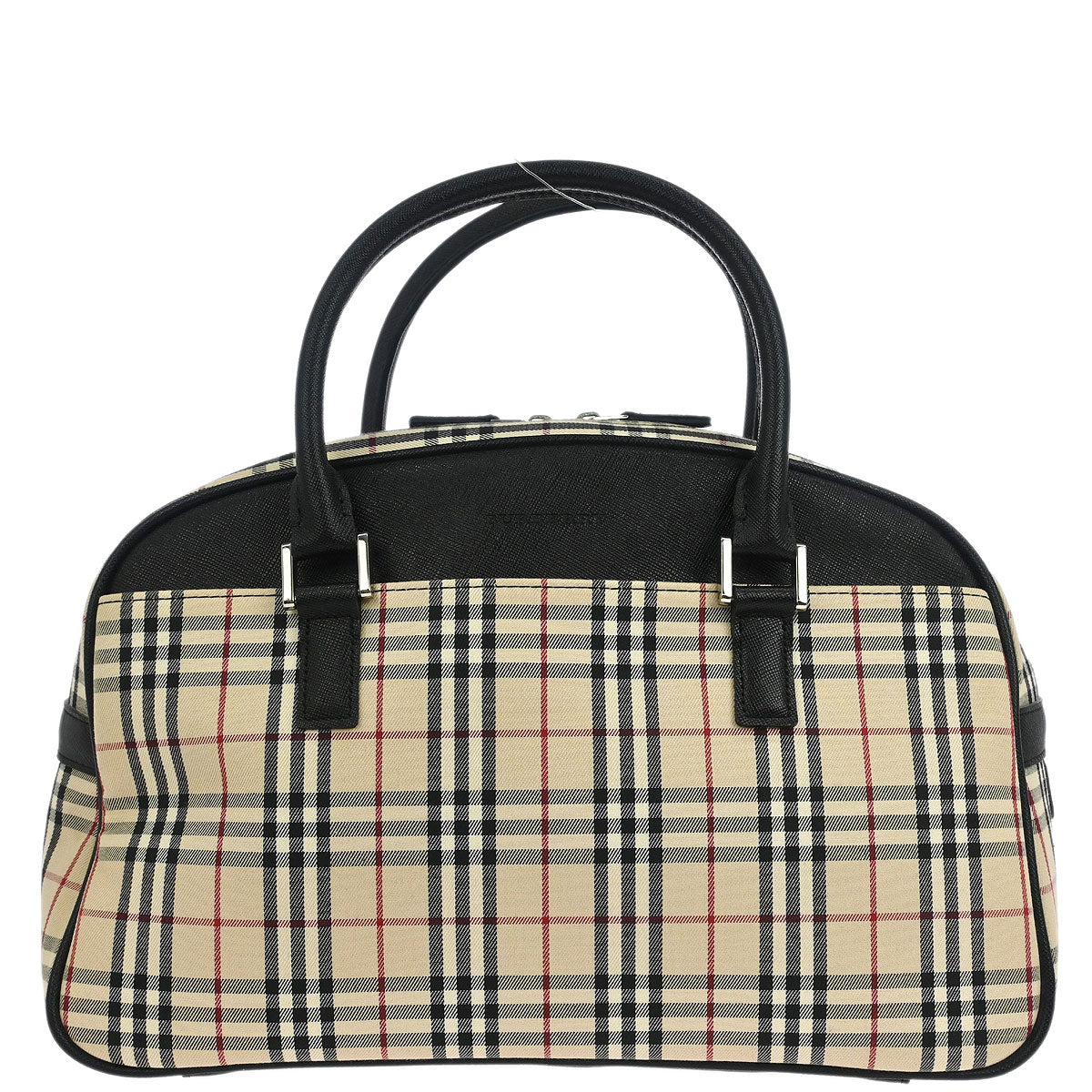 Burberry Beige Canvas Burberry Check Handbag