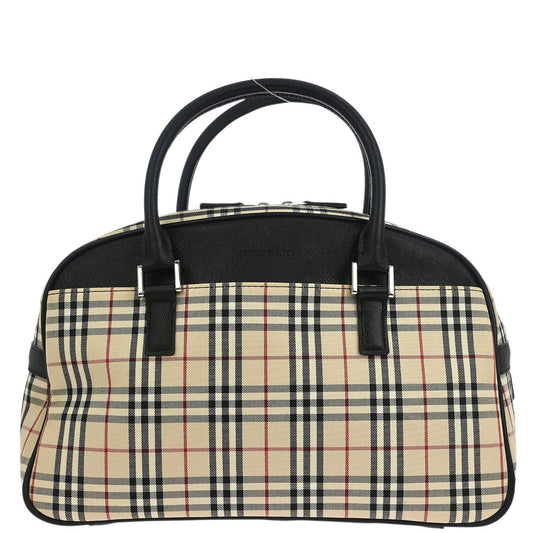 Burberry Beige Canvas Burberry Check Handbag