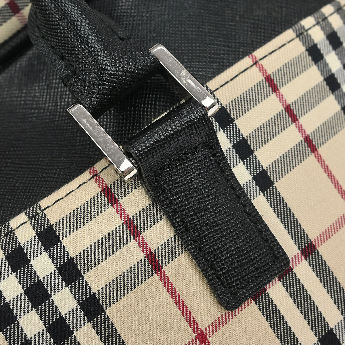 Burberry Beige Canvas Burberry Check Handbag