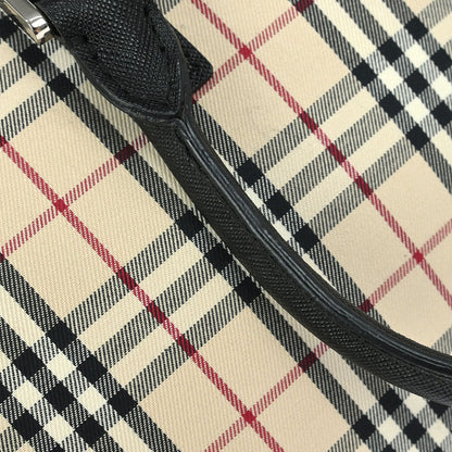 Burberry Beige Canvas Burberry Check Handbag