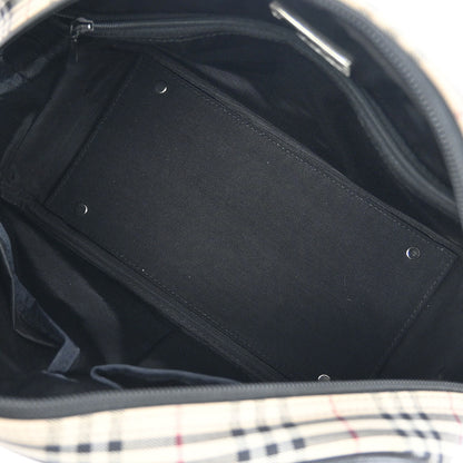 Burberry Beige Canvas Burberry Check Handbag