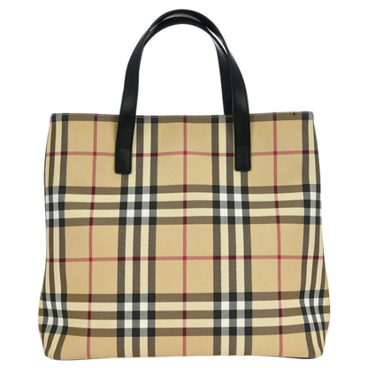 Burberry Beige PVC Burberry Check Tote Handbag