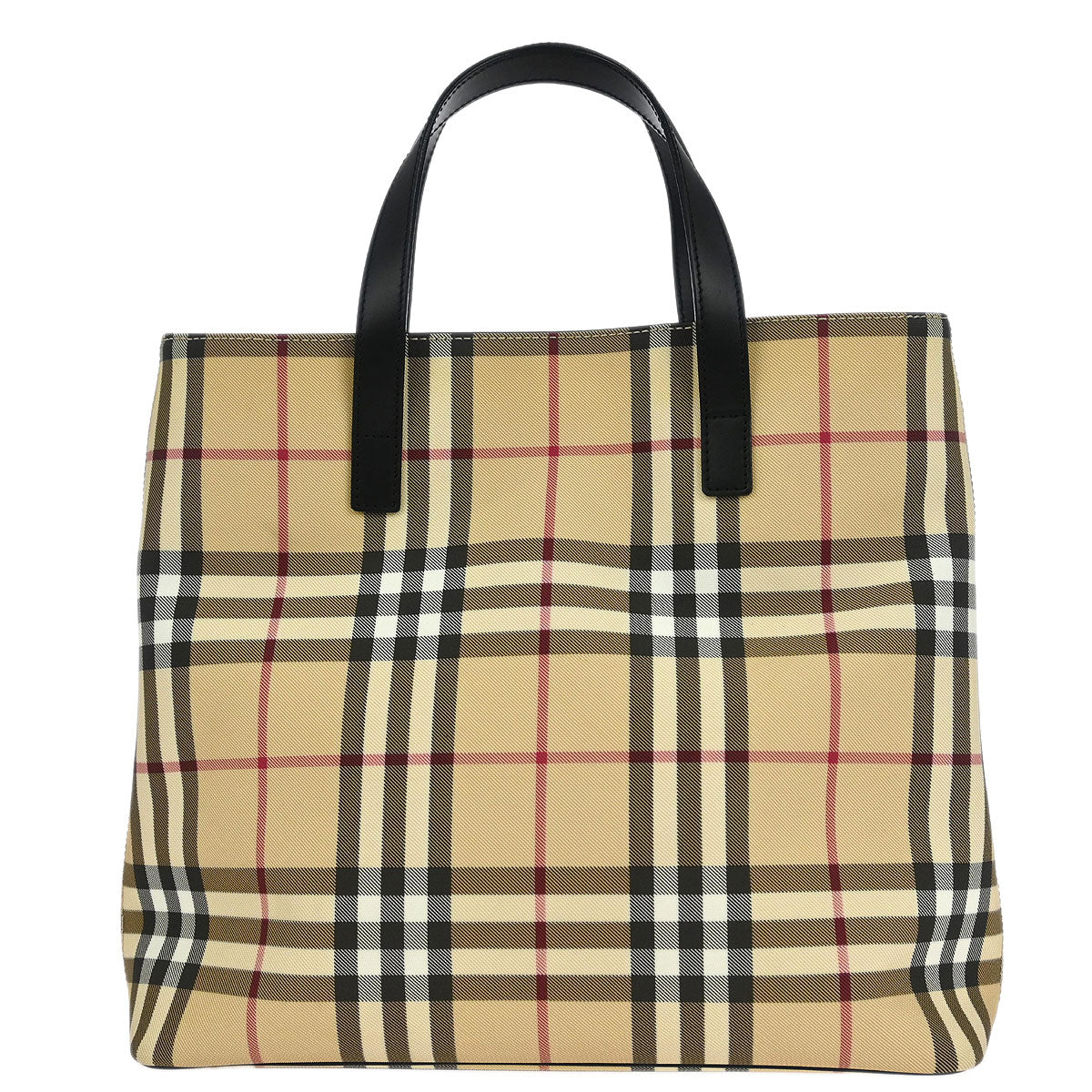 Burberry Beige PVC Burberry Check Tote Handbag
