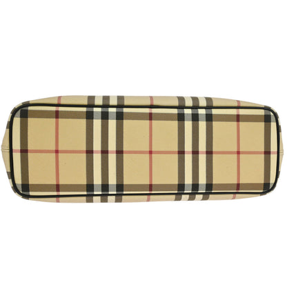 Burberry Beige PVC Burberry Check Tote Handbag