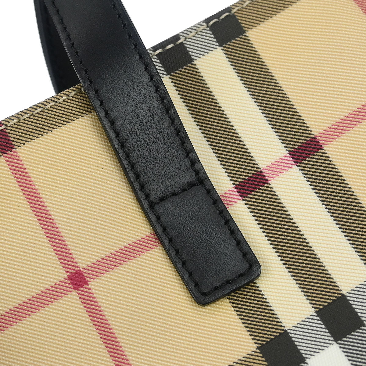 Burberry Beige PVC Burberry Check Tote Handbag