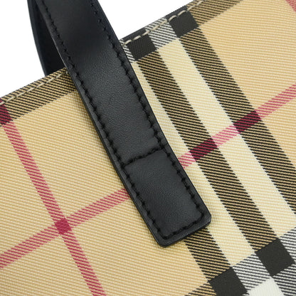 Burberry Beige PVC Burberry Check Tote Handbag