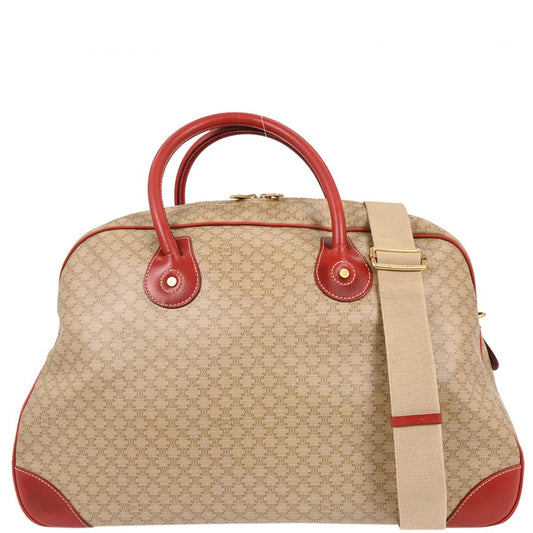 Celine Beige PVC Macadam Duffle 2way Shoulder Handbag
