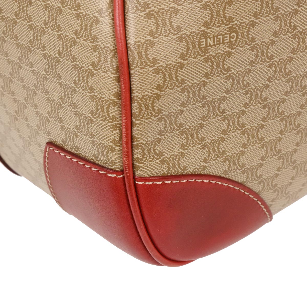 Celine Beige PVC Macadam Duffle 2way Shoulder Handbag