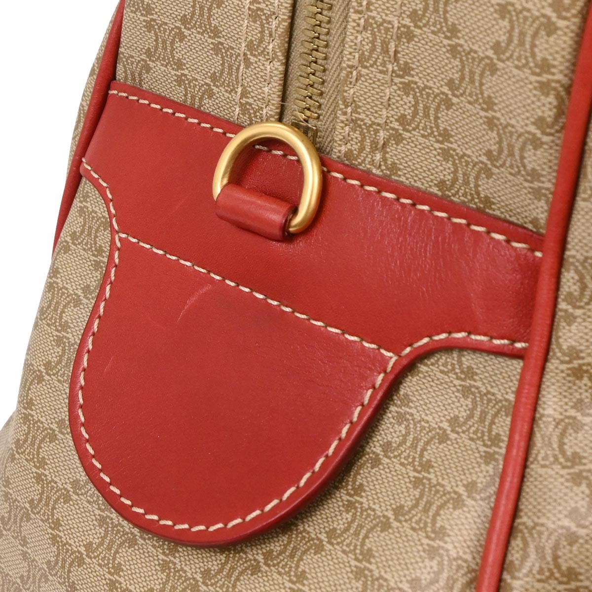 Celine Beige PVC Macadam Duffle 2way Shoulder Handbag