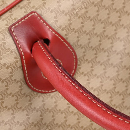 Celine Beige PVC Macadam Duffle 2way Shoulder Handbag