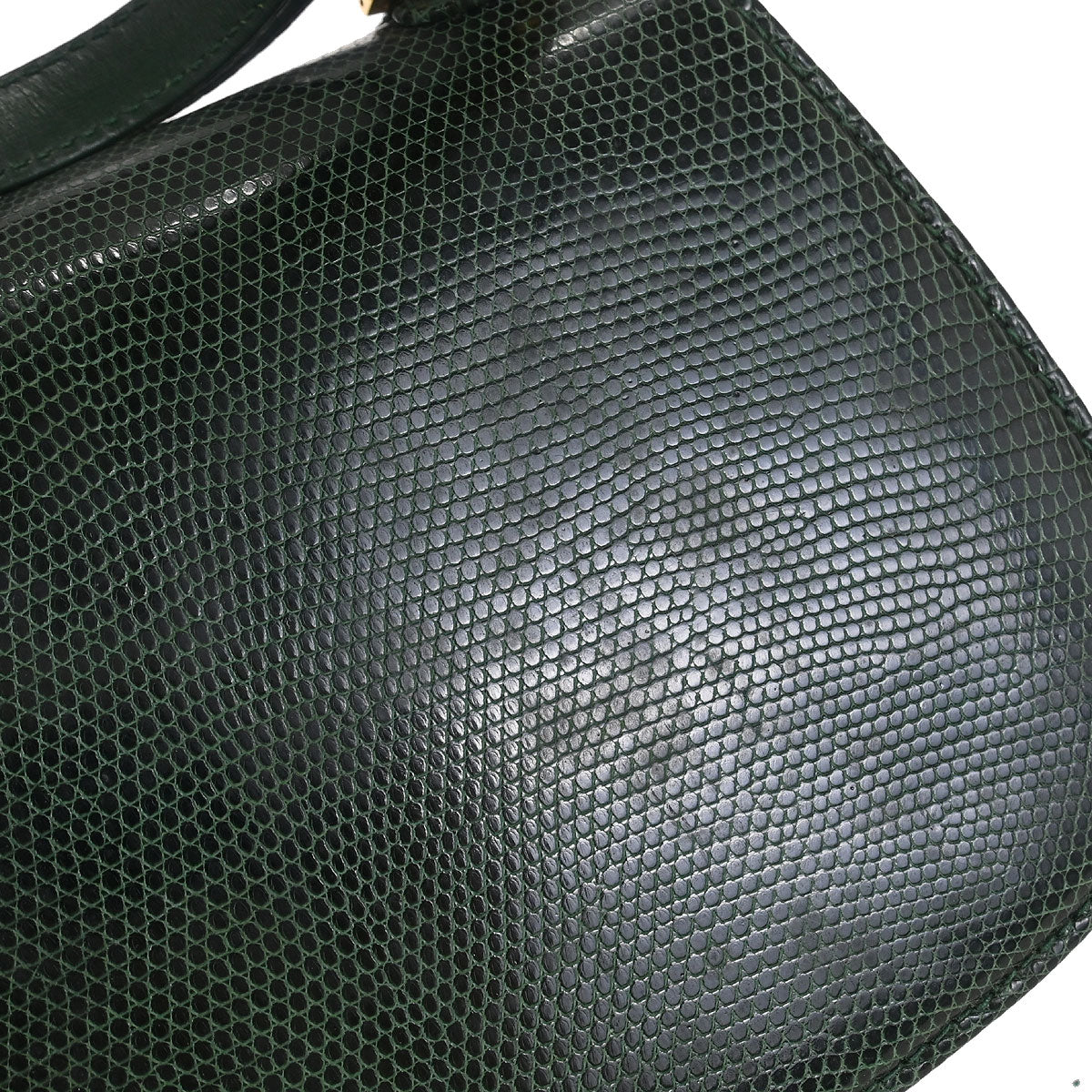 Gucci * Green Lizard Bamboo 2way Shoulder Handbag