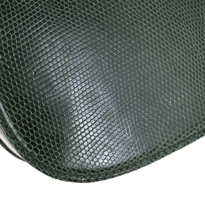 Gucci * Green Lizard Bamboo 2way Shoulder Handbag