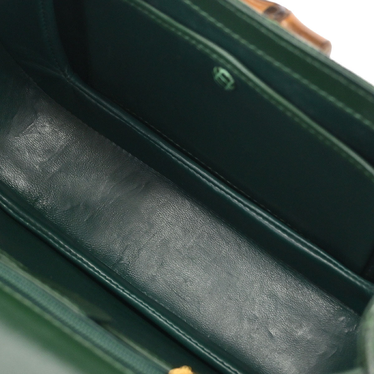 Gucci * Green Lizard Bamboo 2way Shoulder Handbag