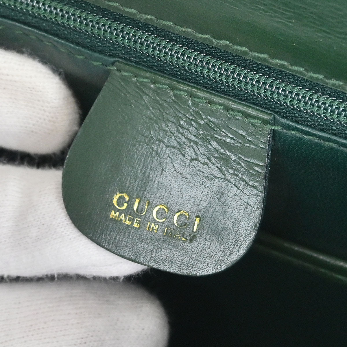 Gucci * Green Lizard Bamboo 2way Shoulder Handbag