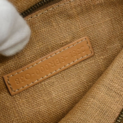 Fendi * Brown Pony Hair Lizard Zucca Baguette Handbag