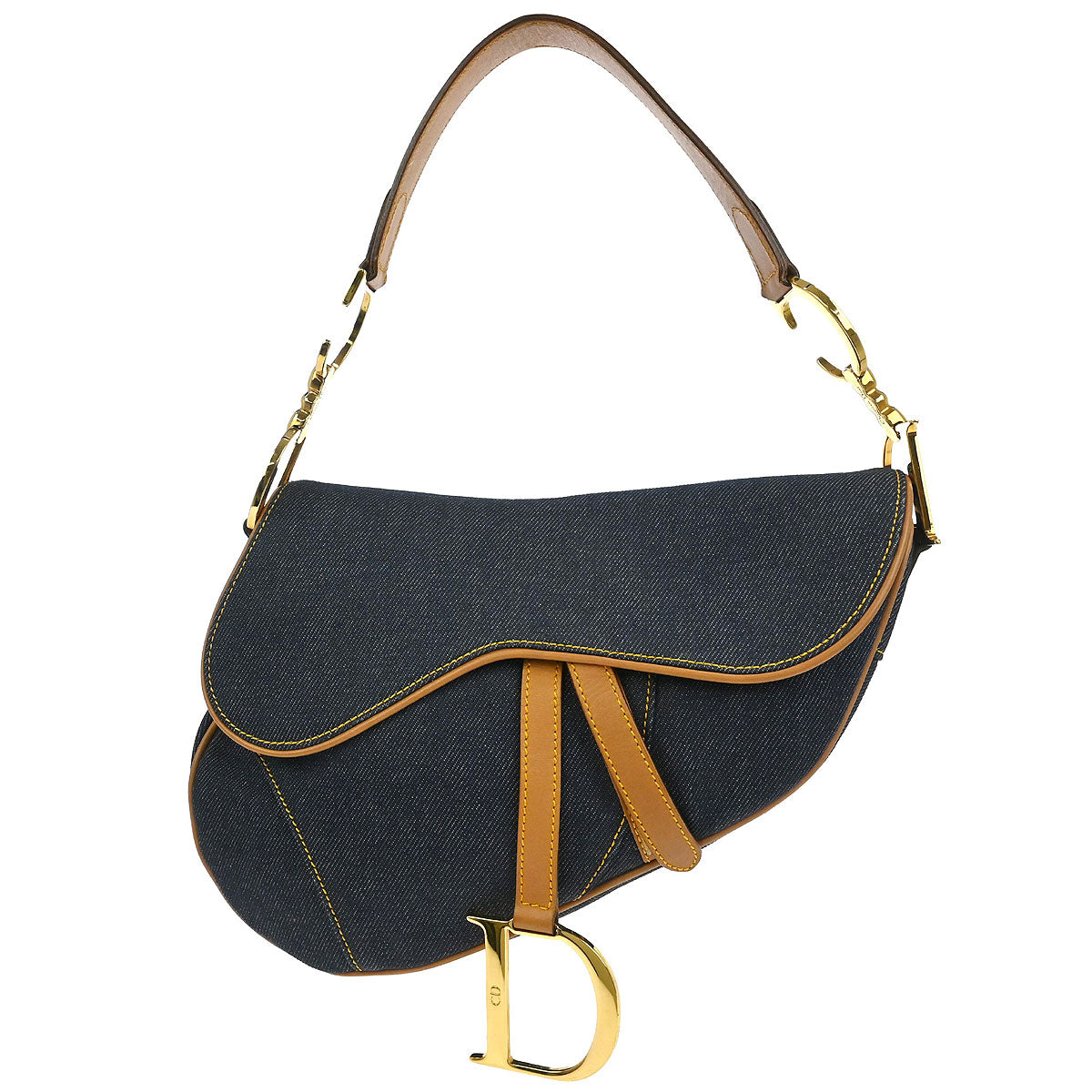 Christian Dior Navy Denim Saddle Handbag