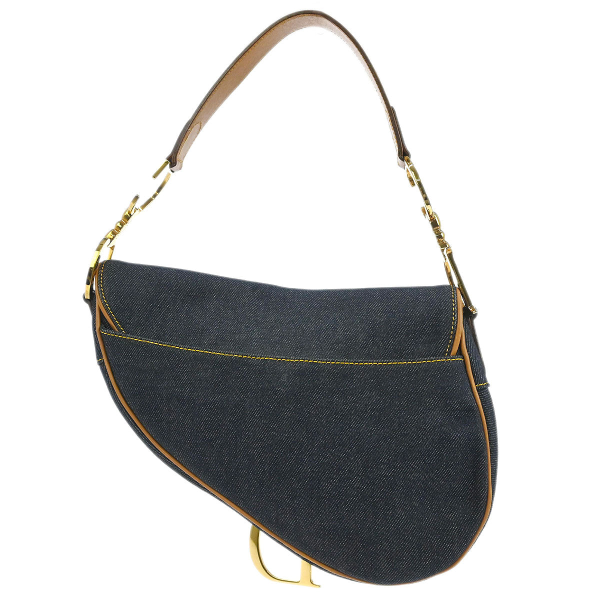 Christian Dior Navy Denim Saddle Handbag