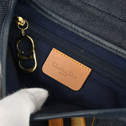 Christian Dior Navy Denim Saddle Handbag