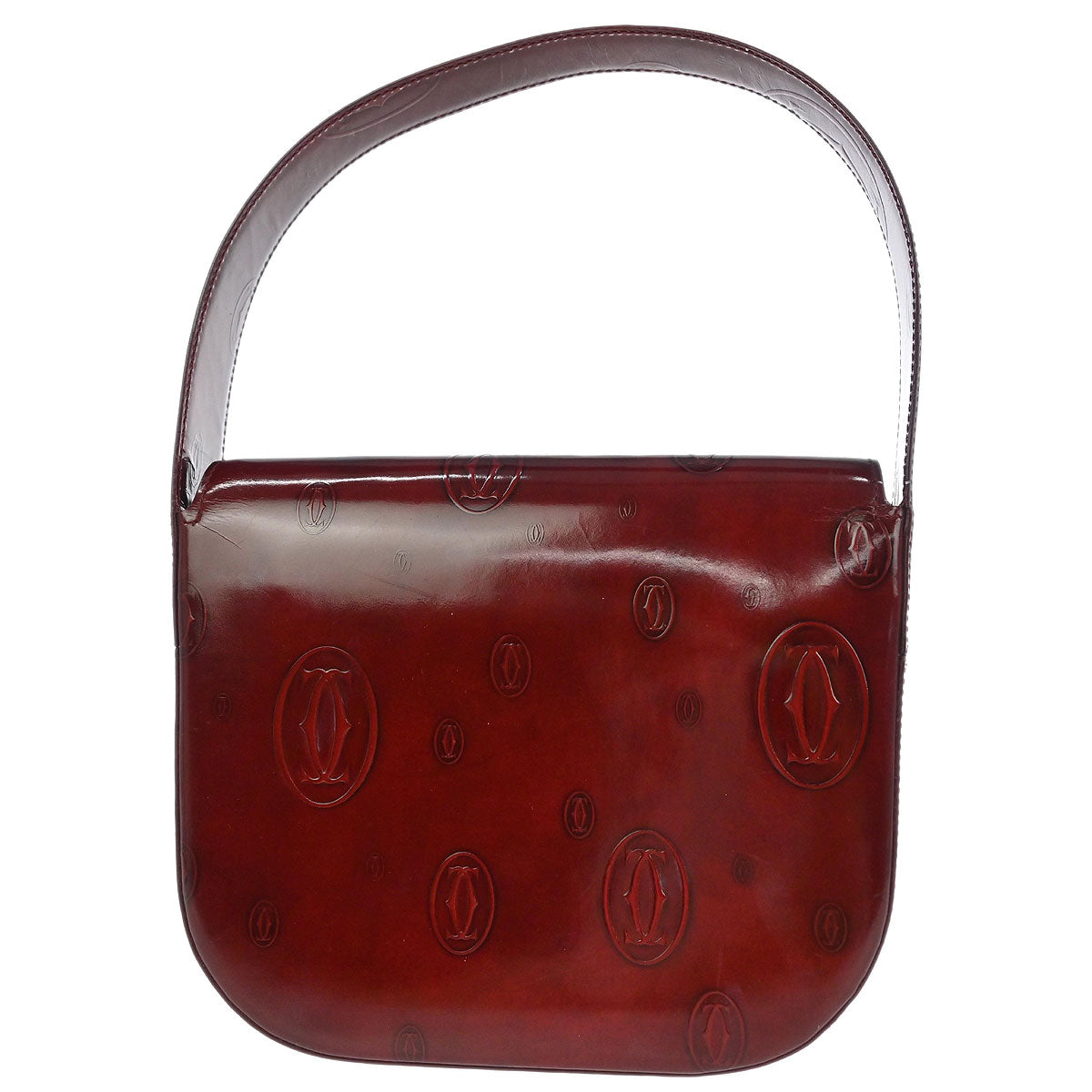 Cartier Bordeaux Patent Leather Happy Birthday Handbag