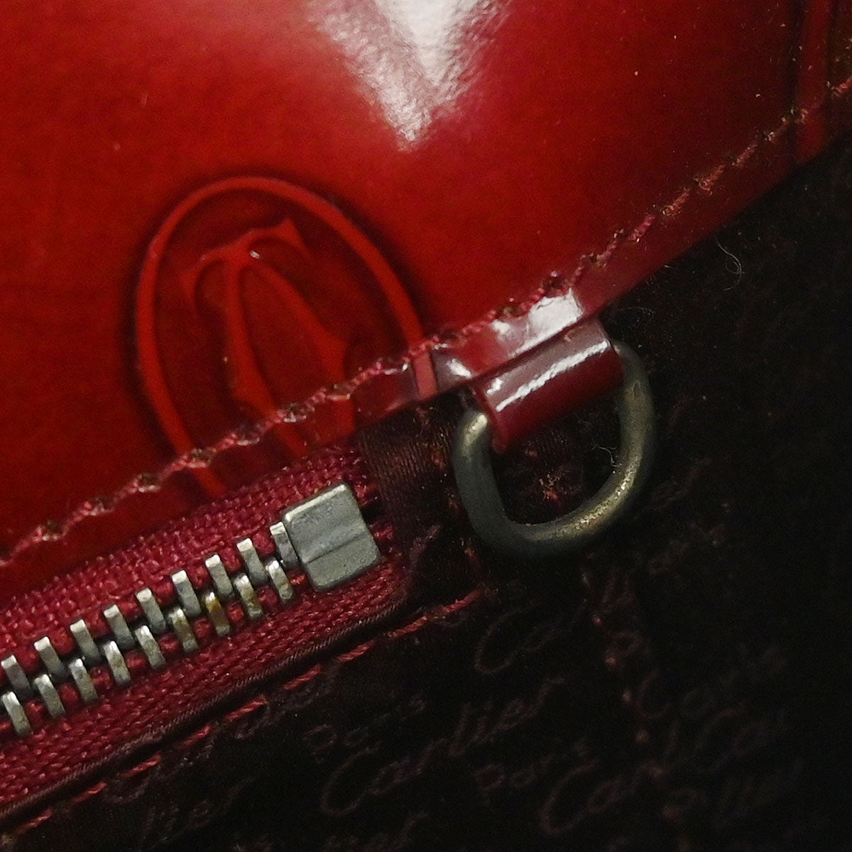 Cartier Bordeaux Patent Leather Happy Birthday Handbag