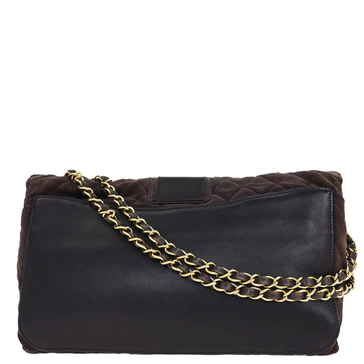 Chanel 2008-2009 Brown Suede Mademoiselle Lock Shoulder Bag